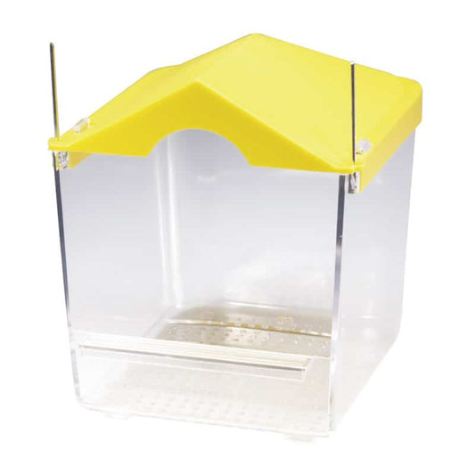 Bird Bath with Yellow House Roof