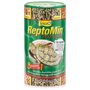 Tetra ReptoMin Select-A-Food 1.55 Ounces, For Aquatic Turtles, Newts And Frogs, Variety Pack