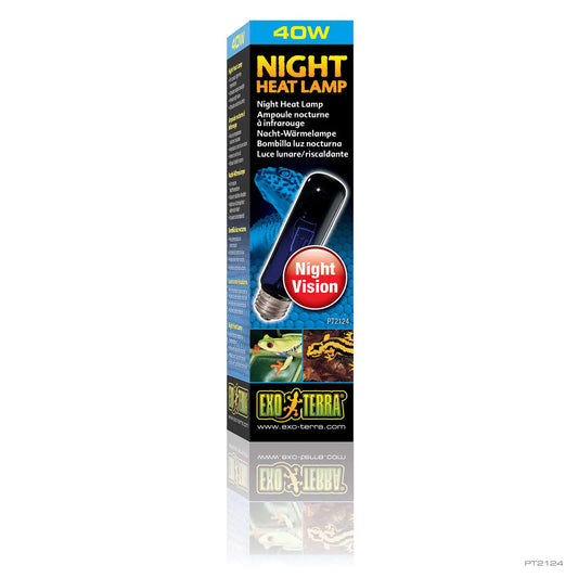 Exo Terra Night Glo Moonlight Heat Lamp, T10 Reptile Terrarium Light Bulb, 40 Watt