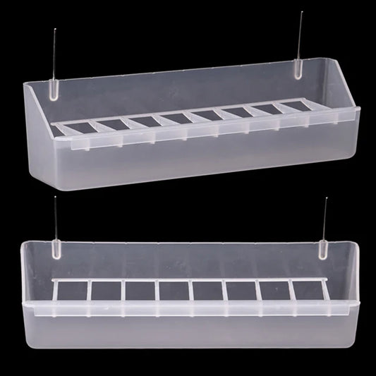 Birds Pigeon Feeder Removable Hanging Bowl Box Pet Plastic Food Container